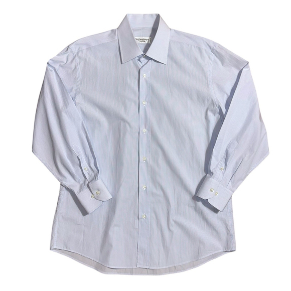 YSL Yves Saint Laurent Pour Homme Mens Dress Shirt Lot x2 Pink Blue 16.5 / 42 - Picture 2 of 15